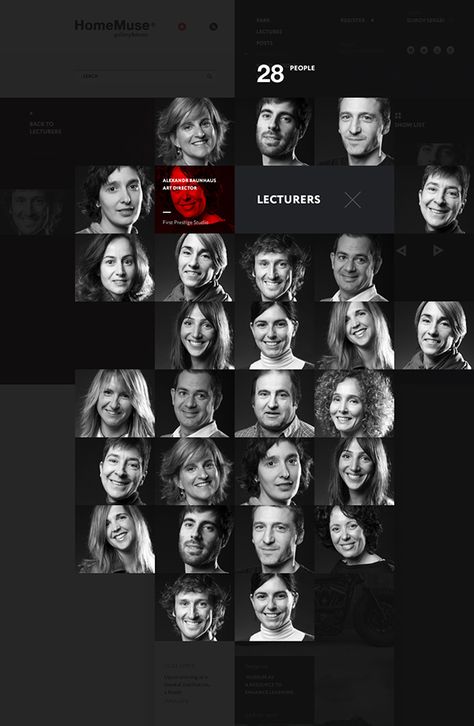 HomeMuse Gallery by Sergei Gurov, via Behance Cover Slide Presentation, Team Profile Design, Character Poster Design, Phone Banner, Team Presentation, Team Page, Best Web Design, Collage Design, Website Inspiration