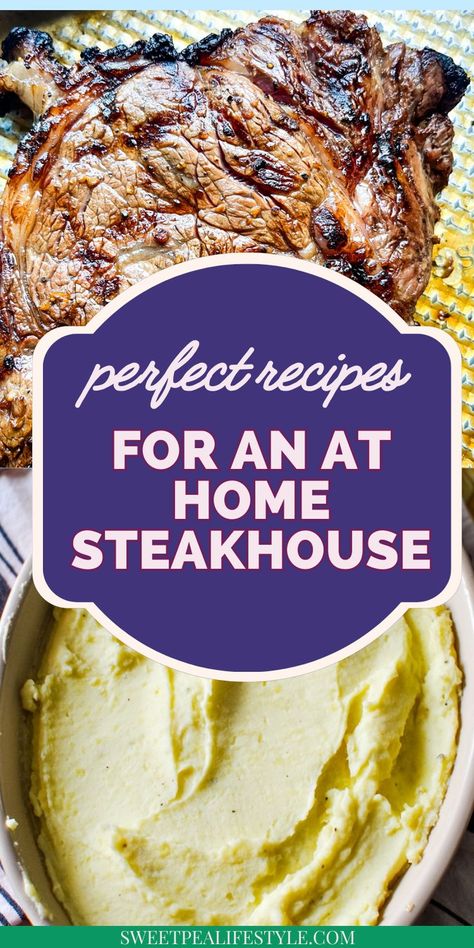 Elevate your dinner game with this easy steakhouse dinner you can make at home! From perfectly cooked steaks to mouthwatering sides like creamy mashed potatoes and roasted veggies, these recipes will bring that restaurant-quality meal to your table. Perfect for entertaining guests or treating yourself to something special without going out! Steakhouse Dinner Recipes, Steakhouse Dinner Party, Steakhouse Dinner, Steakhouse Steak, Steak Night, Dinner Games, Unique Recipe, Alcohol Party, Impressive Recipes