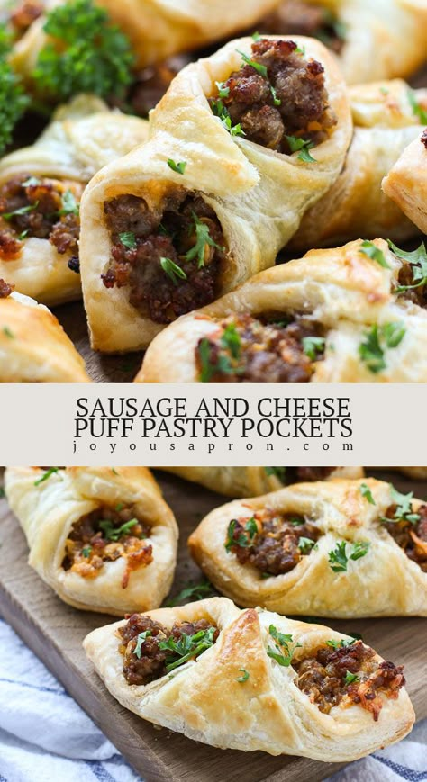 New Years Eve Snacks, Puff Pastry Pockets, Puff Pastry Appetizers, Pastry Appetizer, Puff Pastries, Cheese Puff, Drink Party, Cheese Puff Pastry, Fail Videos