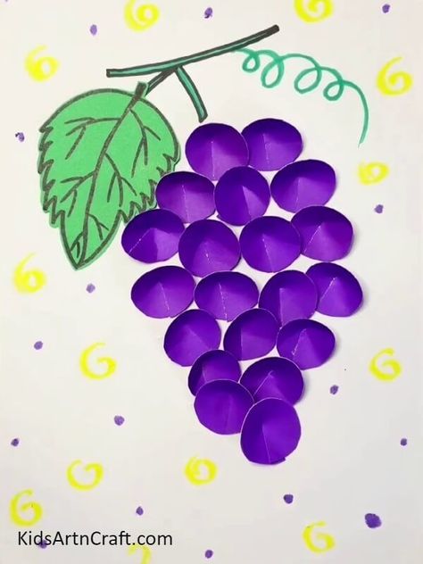 Grapes Art, Class 2023, Apple Activities, Art Activities For Kids, Art Idea, Book Art Diy, Finger Painting, Art Drawings For Kids, Art Tutorial