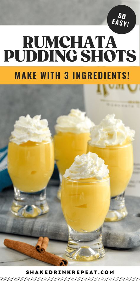 Vanilla Pudding Shots, Rumchata Pudding Shots, Cinnamon Toast Crunch Shot, Pudding Shot Recipes, Easy Sangria Recipes, Easy Puddings, Cinnamon Crunch, Pudding Shots, Special Occasion Food