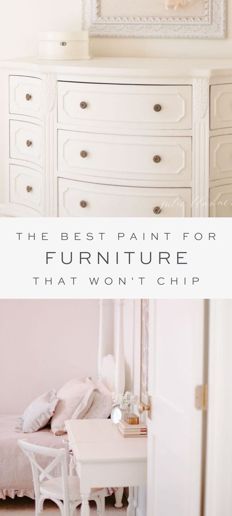 Painting Veneer Furniture, Best Paint For Furniture, White Painted Dressers, Paint For Furniture, Girls Furniture, Repainting Furniture, Paint Tutorial, Painted Bedroom Furniture, Coastal Dining