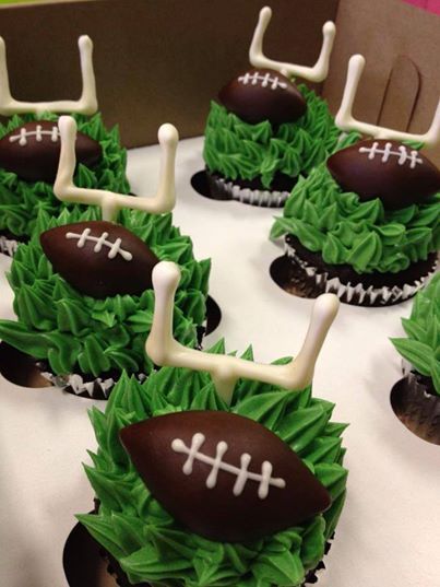 Sports Treats, Shaped Cupcakes, Football Desserts, Adorable Cupcakes, Football Treats, Superbowl Desserts, Football Cupcakes, Football Party Foods, Football Snacks