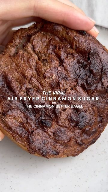 Erin Silberman on Instagram: "The Viral Air Fryer Cinnamon Sugar on The Cinnamon Better Bagel   •Follow @seriousfoodfetish for more recipes, restaurant recs & food trends•  If you’re looking to combine the flavors of a cinnamon roll & a bagel… this recipe is it! This air fryer cinnamon sugar bagel went viral, & after trying it, I understand why! I made this version on The Cinnamon Better Bagel so it’s packed with 25g protein & 35g of fiber! I also used monkfruit sugar in this recipe, which I like to use as a sugar replacement sometimes. The topping may look a little dark in color, but that’s what makes it so good & gives that cinnamon sugar flavor!   Ingredients •1 @eatbetter The Cinnamon Bagel •3 T whipped cream cheese  •1/2 T cinnamon •3 T monkfruit brown sugar (you can also use regular Cinnamon Bagels Topping, Cinnamon Bagel, Cinnamon Bagels, Cinnamon Raisin Bagel, Sugar Replacement, Recipes Restaurant, Best Bagels, Bagel Recipe, Cream Cheese Spreads