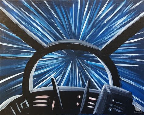 Star Wars Canvas Painting, Painting Acrylic Ideas, Star Wars Art Painting, Painting With A Twist, Star Wars Painting, Home Artwork, Acrylic Ideas, Disney Paintings, Star Wars Drawings