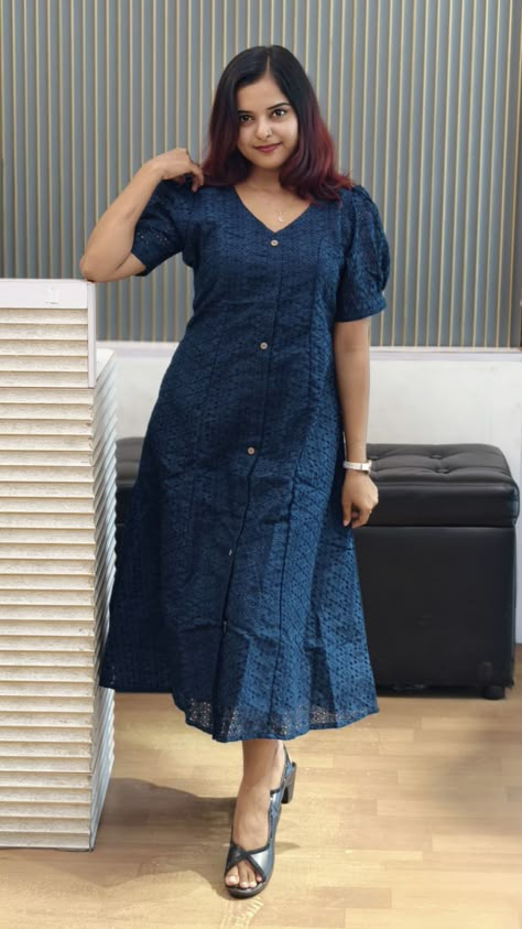 Feeding Kurta Designs, Cotton A Line Frocks For Women, A Line Churidar Designs, Cotton Hakoba Dresses, Kurthi Stitching Ideas For Women, Hakoba Dress Patterns For Women, Casual Frocks Design, Cotton A Line Kurti Designs, Flair Churidar Designs