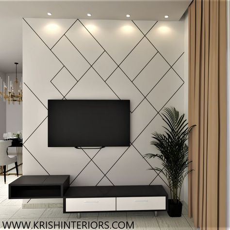 Hall Room Design, Bedroom Paint Design, Tv Cabinet Design Modern, Modern Wall Paint, Geometric Wall Paint, Small Game Rooms, Drawing Room Design, Wall Unit Designs, Tv Unit Furniture Design