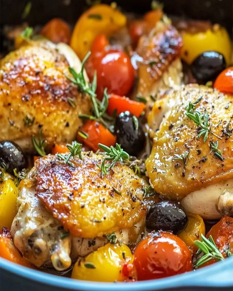 Make this classic Chicken Provencal recipe with tender chicken, fresh herbs, and zesty olives for an easy yet flavorful French meal. Chicken Provencal Recipes, Chicken Provencal, French Chicken Recipes, French Meal, Chicken Fresh, Duck Recipes, Herbs De Provence, Aromatic Herbs, Tender Chicken