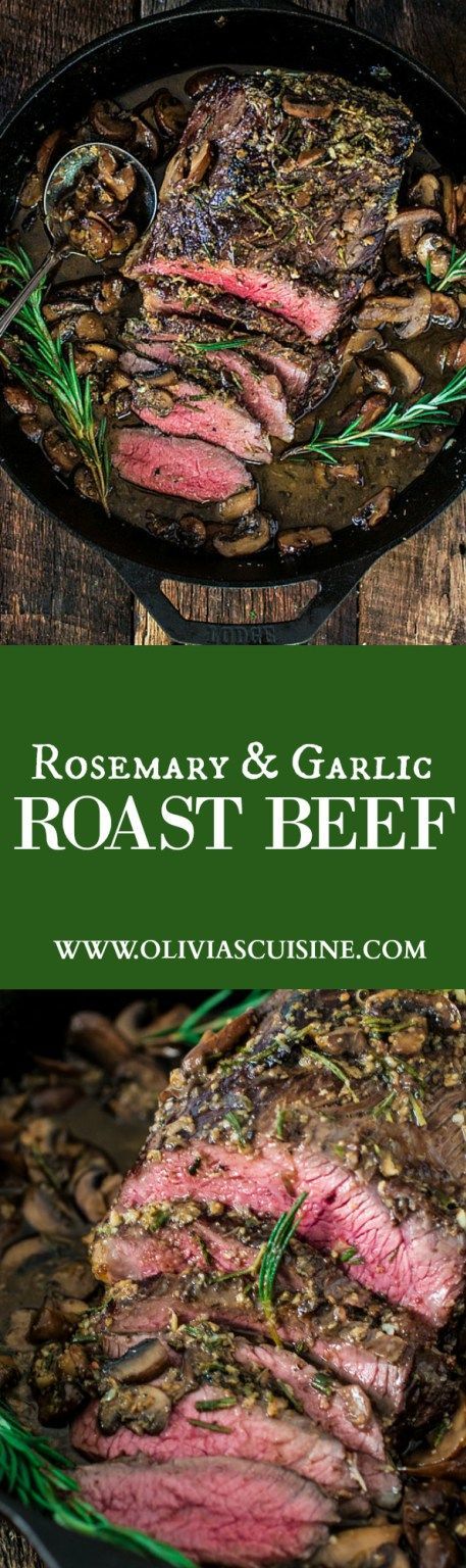 Garlic Roast Beef, Garlic Roast, Dinner Guests, God Mat, Beef Dinner, Easter Dinner, Cast Iron Skillet, Iron Skillet, Beef Dishes