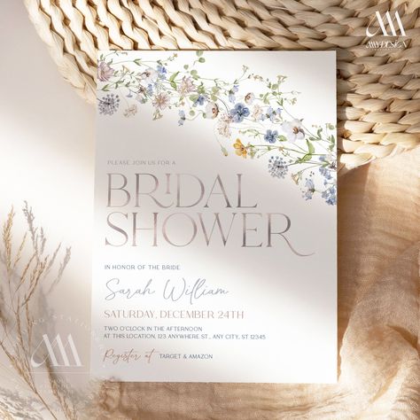 Wildflower Bridal Shower Invitation Template, Bridal Shower Invite instant download, Whimsical Garden Bridal Brunch Invitation, Corjl B016 Bridal Shower Luncheon Invitations, Afternoon Tea Bridal Shower Invitations, Whimsical Bridal Shower Invitations, Wildflower Bridal Shower Invitations, Bridgerton Bridal Shower Invite, Garden Party Bridal Shower Invitations, Simple Bridal Shower Themes, Brunch Bridal Shower Ideas, Wildflower Bridal Shower Theme