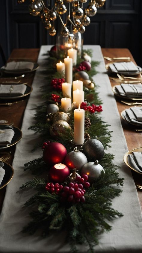 Discover stunning holiday tablescapes for Christmas and Thanksgiving with Lenox Elevate your dining experience with elegant chic and easy table decor inspiration From simple to sophisticated create a festive atmosphere with burgundy hues and round table arrangements that capture the essence of Christmas and Thanksgiving gatherings Tablescapes For Christmas, Round Table Arrangements, Easy Table Decor, Table Decor Inspiration, Easy Table, Winter Floral Arrangements, Elegant Christmas Decor, Orange Christmas, Holiday Table Settings