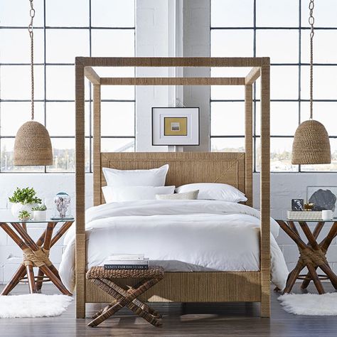 Find 10 breezy summer staples for an exotic, bohemian vibe Malawi Chair, 4 Poster Bed, Boho Bedroom Design, Four Poster Bed, Coastal Bedrooms, Four Poster, Poster Bed, Romantic Bedroom, Canopy Bed