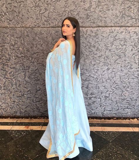 Tanu Grewal, Blue Color Lehenga, Sari Ideas, Beautiful Anarkali, Punjabi Suit Neck Designs, Lehenga Dress, Punjabi Models, Punjabi Suits Designer Boutique, Wedding Dress Suit