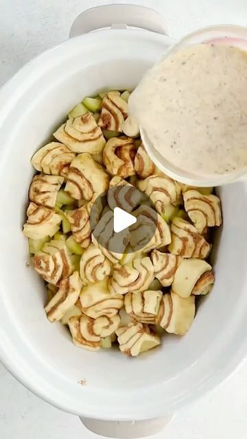 Crock-Pot® on Instagram: "🍏Apple Cinnamon Rolls. 🍏  These simple and delicious Slow Cooker Apple Cinnamon Rolls are a must! Try @fooddolls recipe using your handy #Crockpot Design Series Slow Cooker, featured in the video, which is great for a large gathering! #CrockPotRecipes #CrockpotMeals #recipe #slowcooker   🍏Recipe: https://www.fooddolls.com/slow-cooker-apple-cinnamon-rolls/" Cinnamon Roll Crockpot Recipe, Crockpot Apple Cinnamon Roll Casserole, Crock Pot Cinnamon Rolls With Apples, Slow Cooker Apple Cinnamon Rolls, Crockpot Apple Cinnamon Rolls, Crockpot Apple Recipes, Cinnamon Roll Casserole Crockpot, Cinnamon Apples Crockpot, Crockpot Apples