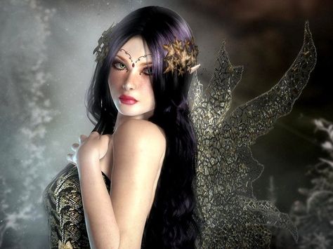 fairy Fairy Black Hair, Angels Fantasy, Pixie Art, Hair Fairy, Fairies And Elves, Believe In Fairies, Fairy Wallpaper, Angels And Fairies, Fairy Images