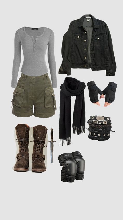 Cute Zombie Apocalypse Outfits, Zombie Aesthetic Outfit, End Of The World Outfit, Zombie Apocalypse Outfits Aesthetic, Zombie Apocalypse Outfits Women, Zombie Apocalypse Clothes, Dystopian Aesthetic Clothes, Wilderness Outfit, Maze Runner Clothes