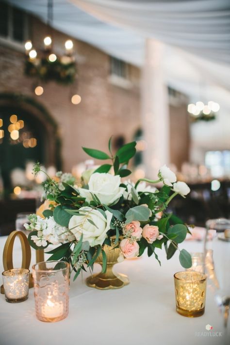 Candle lit wedding table decor: http://www.stylemepretty.com/maryland-weddings/baltimore/2015/11/24/romantic-evergreen-museum-and-library-wedding/ | Photography: Readyluck - http://www.readyluck.com/ Flowers In Vases, Candles And Flowers, Greenery Wedding Centerpieces, Candle Lit Wedding, Flowers And Candles, Candle Table Decorations, Small Centerpieces, Library Wedding, Boda Mexicana