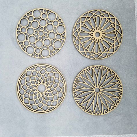 Laser Cut Coaster, Unique Kitchen Decor, Book Art Sculptures, Geometric Coaster, Laser Cut Wood Crafts, Interior Design Presentation, Unique Coasters, Cnc Files, Laser Engraved Ideas