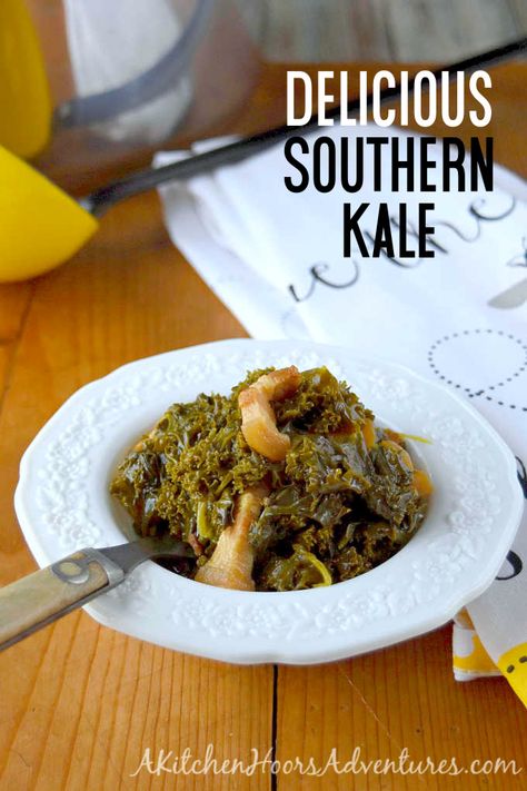 Kale Southern Style, Kale Greens Recipe Southern Vegan, Southern Kale Greens, Kale Recipes Southern, Kale Cooked Like Collard Greens, Boiled Kale, Southern Kale Recipes, Cooked Kale Recipes Southern, Kale And Collard Greens Recipes