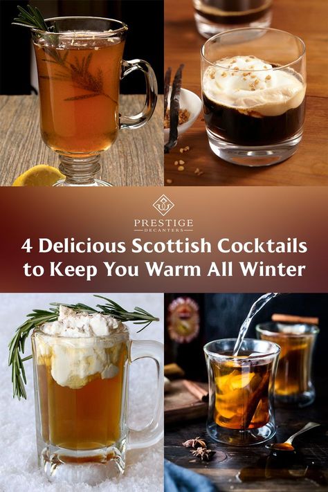 From hot coffee in the morning to hot chocolate for the kids, there are a plethora of beverages to warm you in the winter. In search of a nightcap, or a cocktail perfect for a celebration? A good Scotch may be what you're looking for. Scottish whisky, single malt, or blended whisky, neat or on the rocks, isn’t for everyone. But anyone can get cozy with these four fabulous Scottish cocktails. Highland Snowball Drink, Scotch Drinks Cocktails, Scottish Cocktails, Scottish Drinks Cocktails, Hot Whiskey Drinks, Snowball Drink, Scotch Cocktails, Cold Weather Drinks, Scottish Drinks