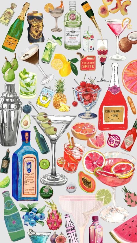 Champagne Margarita, Pottery Painting Designs, Cool Backgrounds Wallpapers, Arte Sketchbook, Art Wallpaper Iphone, Cute Patterns Wallpaper, Art Collage Wall, Summer Wallpaper, Cool Backgrounds