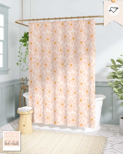 College Bathroom, Colorful Maximalist, Botanical Bathroom, Girly Bathroom, Dorm Bathroom, Cute Shower Curtains, Pink Shower Curtains, Floral Bathroom, Maximalist Style