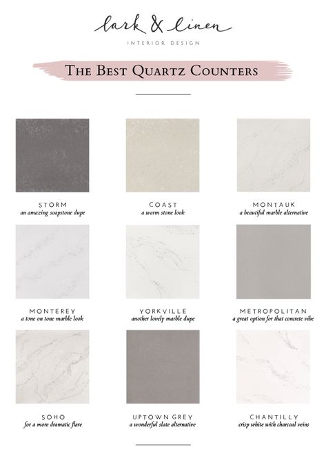 The Quartz Counters to Beat All Quartz Counters | lark & linen Man Made Quartz Countertops, Warm Gray Quartz Countertops, Beige Quartz Countertops Kitchen, Gray Quartz Kitchen Countertops, Best Quartz For White Cabinets, Small Kitchen Decoration Ideas, Gray Quartz Countertops, England Kitchen, Caesarstone Kitchen