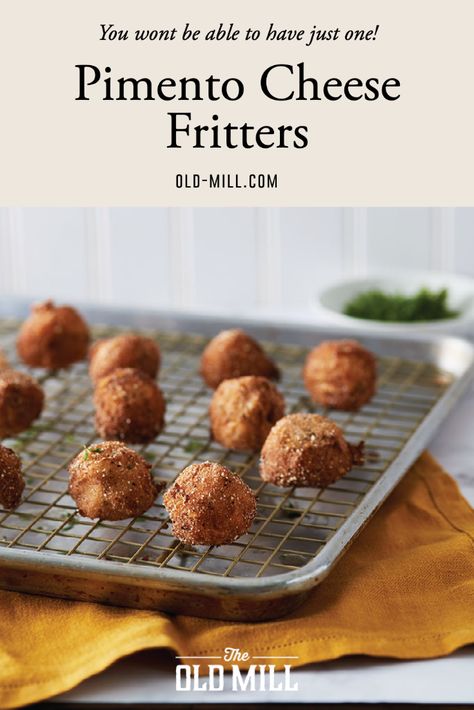 Fried Pimento Cheese Balls, Best Southern Pimento Cheese Recipe, Fried Green Tomatoes With Pimento Cheese, Master Pimento Cheese Recipe, Pimento Cheese Fritters, Southern Living Pimento Cheese Recipe, Cheese Fritters Recipe, Southern Fried Okra, Homemade Pimento Cheese