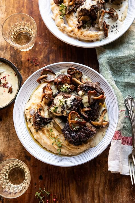 White Wine Braised Short Ribs with Buttered Mushroom Cream Sauce | halfbakedharvest.com #slowcooker #crockpot #shortribs #holiday #christmas Wine Braised Short Ribs, Vegetables Dinner, Bacon Dinner, Recipes Japanese, Mushroom Cream Sauce, Half Baked Harvest Recipes, Japanese Dinner, Mushroom Cream Sauces, Slow Cooker Recipes Beef