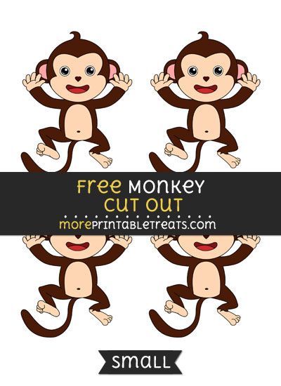 Free Monkey Cut Out - Small Size Printable Monkey Printables Free, Chicken Recopes, Monkey Template, Monkey Printable, Paper Craft Ideas For Kids, Monkey Coloring Pages, Spirit Animal Meaning, Jungle Decorations, Monkey Illustration