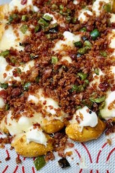 A food blog with recipes for everyday meals. Jalapeño Popper Nachos, Pretzel Food Truck, Frozen Pretzels, Nachos Ingredients, Soft Pretzel, Soft Pretzels, Everyday Meals, Jalapeno Poppers, Bacon Bits