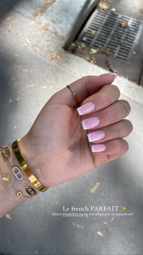 White French Tip Nails With Pink Base, Heart With Eyes, Blush Pink Nails, Mode Zara, White French Tip, Baddie Nails, French Rose, Planning Wedding, Heart Face