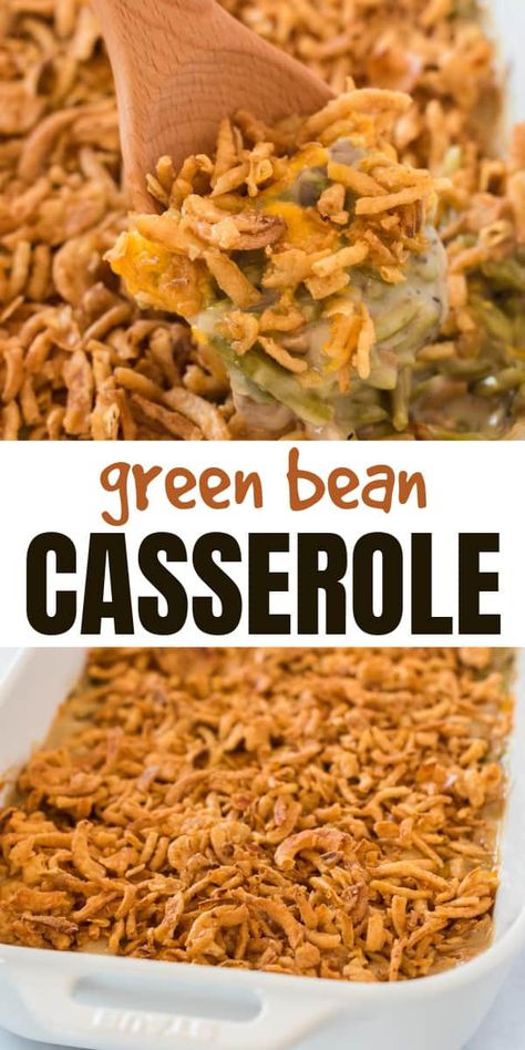 Casserole With French Fried Onions, Cream Of Mushrooms, Simple Green Bean Casserole Recipe, Fresh Green Bean Casserole, Delicious Green Beans, Best Green Bean Casserole, Homemade Green Bean Casserole, Green Bean Casserole Recipe, Green Bean Casserole Easy