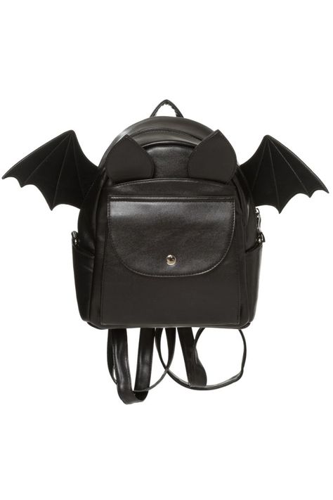 Banned Gothic Bat Rucksack, Waverley Backpack, Leather Look Bat Wing Shoulder Bag Goth Backpack, Gothic Backpacks, Gothic Bag, Knapsack Bag, Mini Mochila, Faux Leather Backpack, Gothic Accessories, Bat Wing, Gothic Outfits