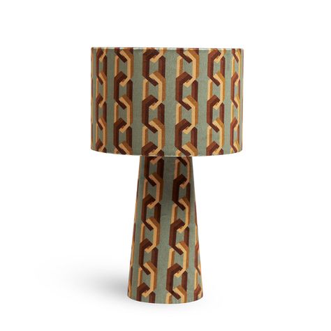 Handmade & designed in the UK our table lamps are the perfect way to add warmth to your home. Created from head to toe in our 70's style 'Chain of Fools' velvet in Jade.  Our table lamps are designed to stand the test of time in your interiors. A unique full fabric time makes the perfect talking point, while a circ Living Room Corner, Marble Table Lamp, Drum Table, Room Corner, Vintage Cushions, Magic Hour, Wallpaper Calculator, Marble Print, Marble Table