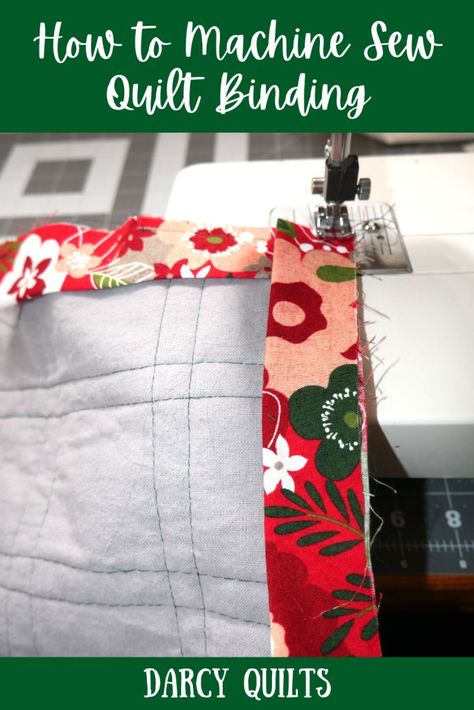 How to Machine Sew Quilt Binding - Darcy Quilts Machine Binding A Quilt, Binding A Quilt, Sewing Binding, Binding Tutorial, Start Sewing, Hand Pain, Sew Quilt, Seam Allowance, Quilt Binding