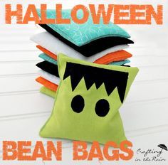 How to make Bean Bags + Halloween Games How To Make Beans, Church Halloween, Bean Bag Games, Fun Halloween Games, Halloween Games For Kids, Bean Bag Toss, Bag Toss, Halloween Party Games, Halloween Bags