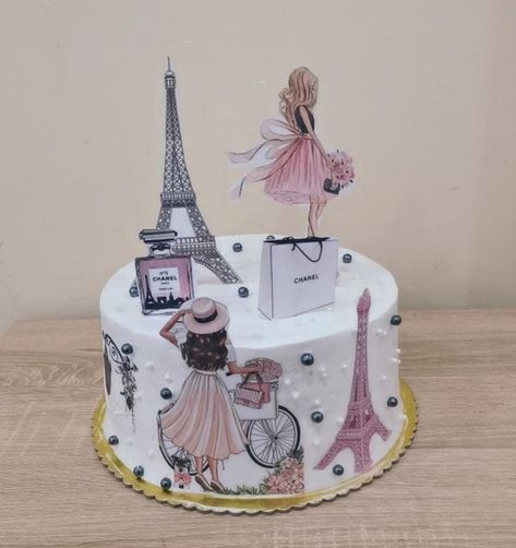 Paris Theme Cake, Diva Birthday Cakes, Paris Birthday Cakes, Glamour Cake, Bolo Paris, Paris Themed Cakes, Doodle Cake, Paris Cake, Paris Cakes