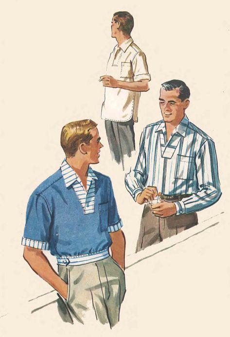 Power Pants, 1950s Men, 1950s Mens Fashion, 60s Men, Mens Sewing Patterns, Stylish Shirts Men, 1950s Sewing Patterns, 1950s Mens, Vintage Mens Fashion