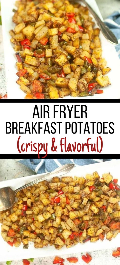 Start your day off right with these flavorful air fryer breakfast potatoes. They’re crispy on the outside, tender on the inside, ready in less than 30 minutes and made with simple ingredients. Fried Breakfast Potatoes, Air Fryer Breakfast Potatoes, Crispy Breakfast Potatoes, Leftover Breakfast, Air Fryer Breakfast, Air Fry Potatoes, Potato Breakfast Recipes, Breakfast Sides Dishes, Breakfast Sides