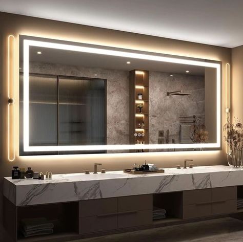 Bathroom Mirror With Lights, Bathroom Big, Led Vanity Mirror, Vanity Mirror With Lights, Lighted Vanity, Mirror For Wall, Table Vanity, Led Bathroom Mirror, Dressing Table Vanity