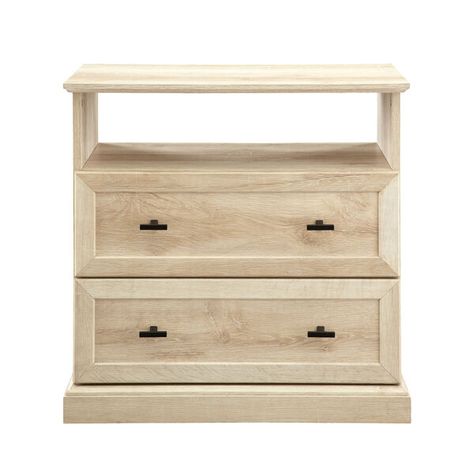 Walker Edison Furniture Co. Clyde White Oak Nightstand with Two Drawers BR2DCLNSWO | Bellacor White Oak Nightstand, Classic Side Table, Walker Edison Furniture, Nightstand Set, Oak Nightstand, Nightstand Set Of 2, Cubby Storage, White Nightstand, White Side Tables