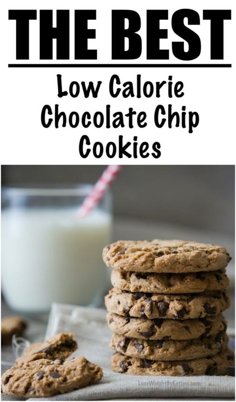 The Best Homemade Chocolate Chip Cookies Recipe {LOW CALORIE} Low Calorie Chocolate Chip Cookies, Best Homemade Chocolate Chip Cookies, Low Cal Chocolate, Homemade Chocolate Chip Cookies Recipe, Recipe Low Calorie, Low Calorie Cookies, Low Calorie Chocolate, Low Cal Dessert, Healthy Chocolate Chip Cookies