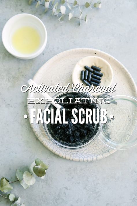 Super easy activated charcoal scrub for your face. Leaves my skin clean and refreshed. Love this! And who knew charcoal was so easy to find, and has so many uses? Exfoliating Facial Scrub, Charcoal Scrub, Diy Face Scrub, Exfoliating Face Scrub, Face Scrub Homemade, Exfoliating Body Scrub, Facial Scrub, Sugar Body Scrub, Facial Exfoliator