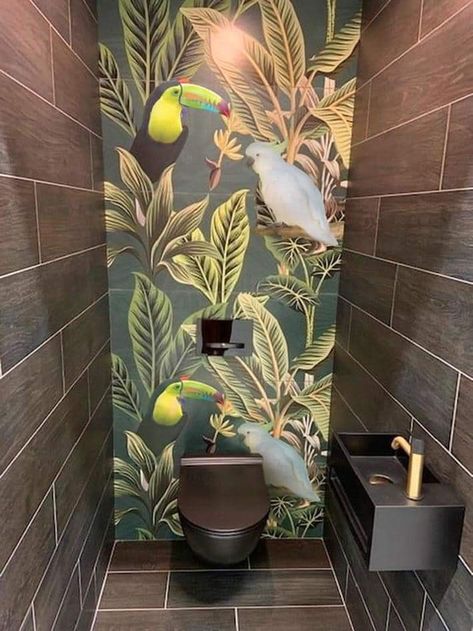 Apartment Bathroom Remodel, Eclectic Interior Design Vintage, Wc Decoration, Bathroom Ideas Apartment, Remodel Bathroom Ideas, Toilet Room Decor, Small Toilet Room, Bathroom Color Schemes, Bathroom Inspiration Modern