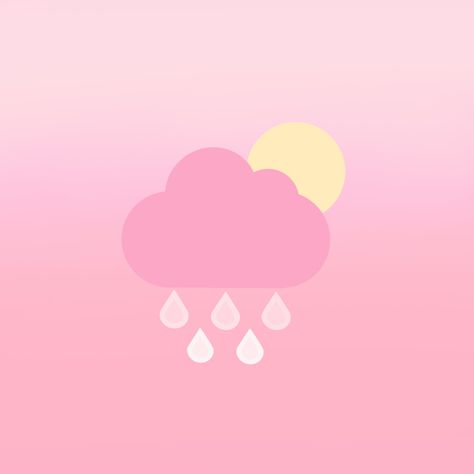 Weather Aesthetic Icon, Pink Weather App Icon, Weather App Icon Aesthetic, Weather Icon Aesthetic, Weather App Icon, Pink Apps, Bow Wallpaper Iphone, Fall Icons, Fall Stickers