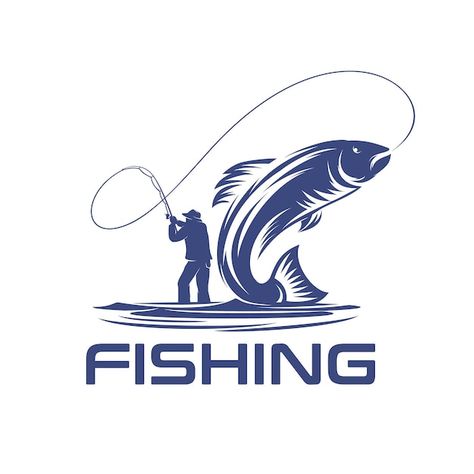 Fishing logo with fish illustration Prem... | Premium Vector #Freepik #vector #fisherman-logo #fishing-logo #fish-logo #fishing Mb Logo, Science Cartoons, Tarpon Fishing, Fishing Logo, Joker Images, Fish Silhouette, Monochrome Illustration, Happy Onam, Walleye Fishing