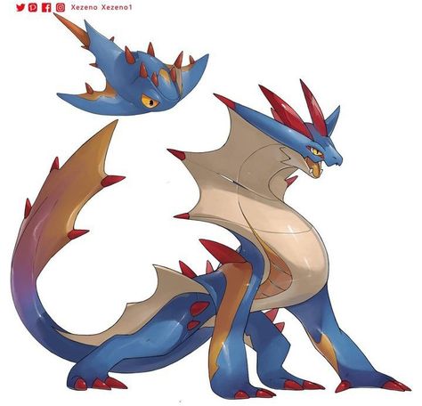 Pokemon Artstyle, Hunter Pokemon, Zoroark Pokemon, Dragon Type Pokemon, Pokemon Rpg, Pokemon Dragon, Pokemon Fusion Art, Monster Hunter Art, Pokemon Breeds