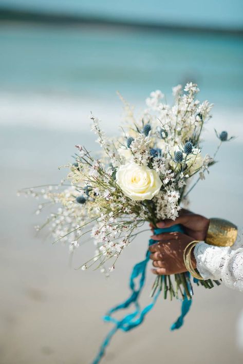 Beach Themed Wedding Flowers, Beach Themed Wedding Bouquets, Bride Bouquets Beach Wedding, Coastal Bouquet Wedding, Nautical Wedding Bouquet, Wild Flower Beach Wedding, Beachy Flower Bouquet, Coastal Chic Wedding Flowers, Wedding Bouquet Beach