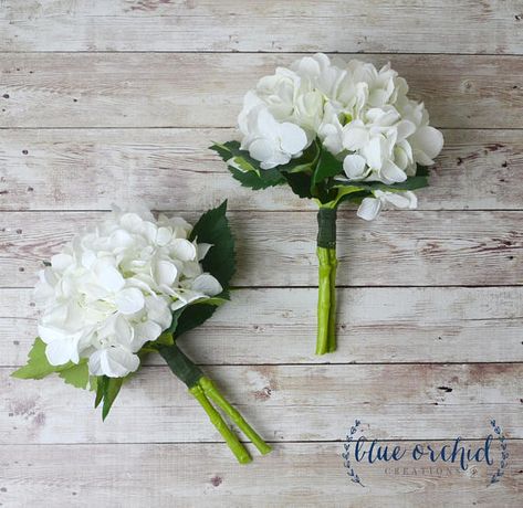 Bridesmaid Bouquets White Hydrangea Bouquets Petite Bundles